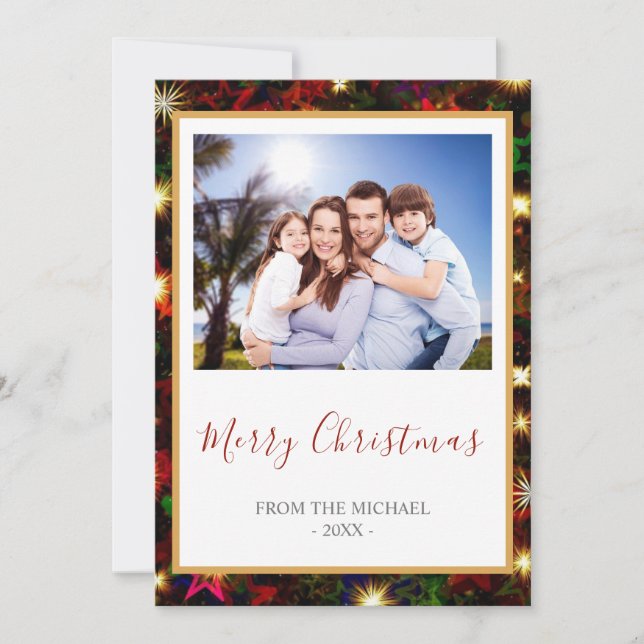 Foto på färgtoner i Stars & Ljus God jul Julkort (Framsida)