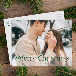 Foto på Festive Elegance Grönt God jul Photo Helg Vykort