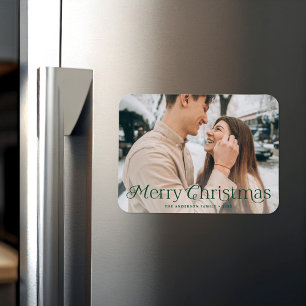 Foto på Festive Elegance Grönt God jul Photo Magnet