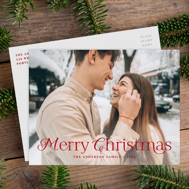 Foto på Festive Elegance Red God jul Helg Vykort (Skapare uppladdad)