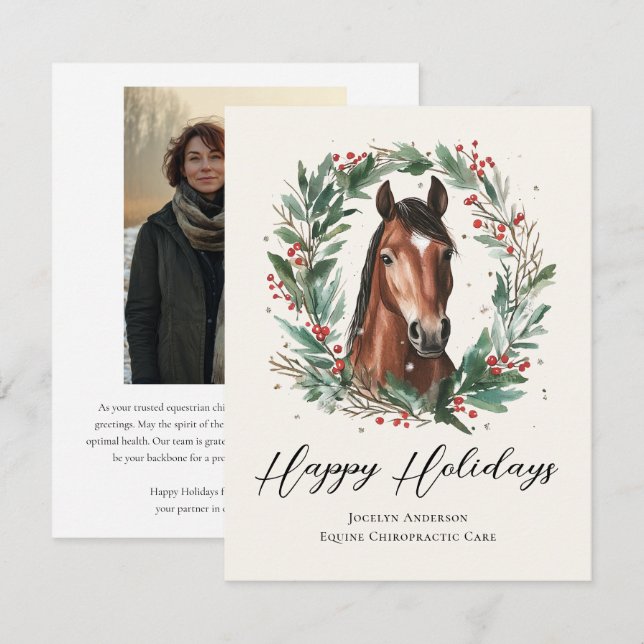 Foto på Festive Equestrian Business Corporate Foto Julkort (Fram/baksida)