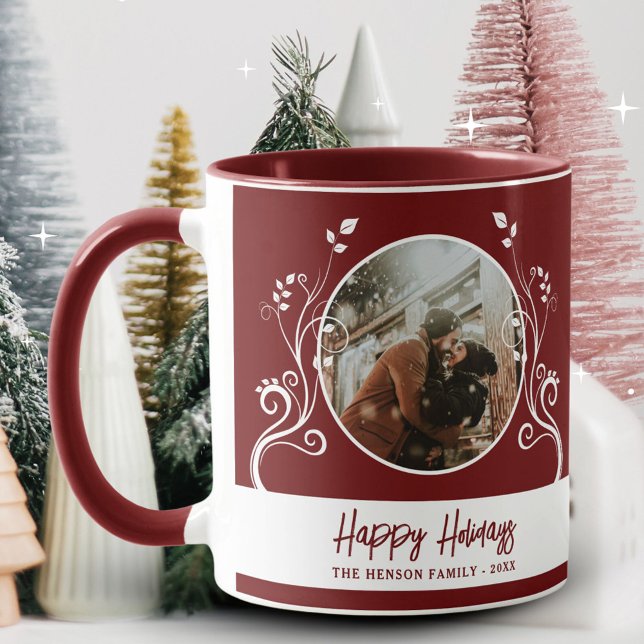 Foto på Festive Glad helg Foliage Red Family Photo Mugg (Skapare uppladdad)