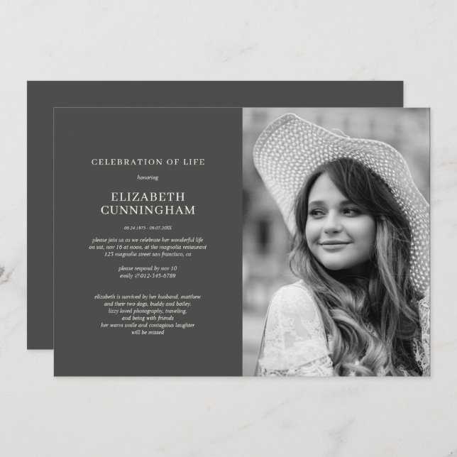 Foto på Firande av Life Simple Modern Elegant Inbjudningar (Fram/baksida)