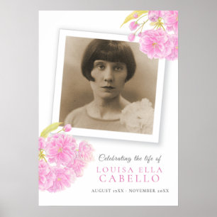 Foto på firande rosa  blommar poster