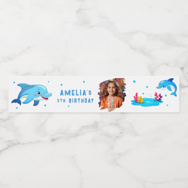 Foto på Födelsedagsfest för jakt efter spädbarn i  Vattenflaska Etikett (Singel etikett)