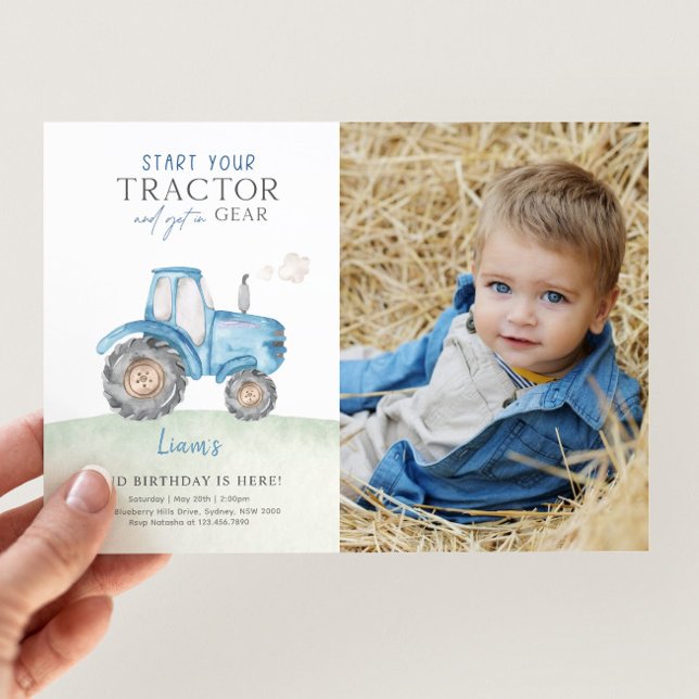 Foto på Födelsedagsfesten Blue Tractor Inbjudningar (Skapare uppladdad)