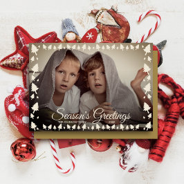 Foto på förinställt Guld "Season's Greetings" Julkort