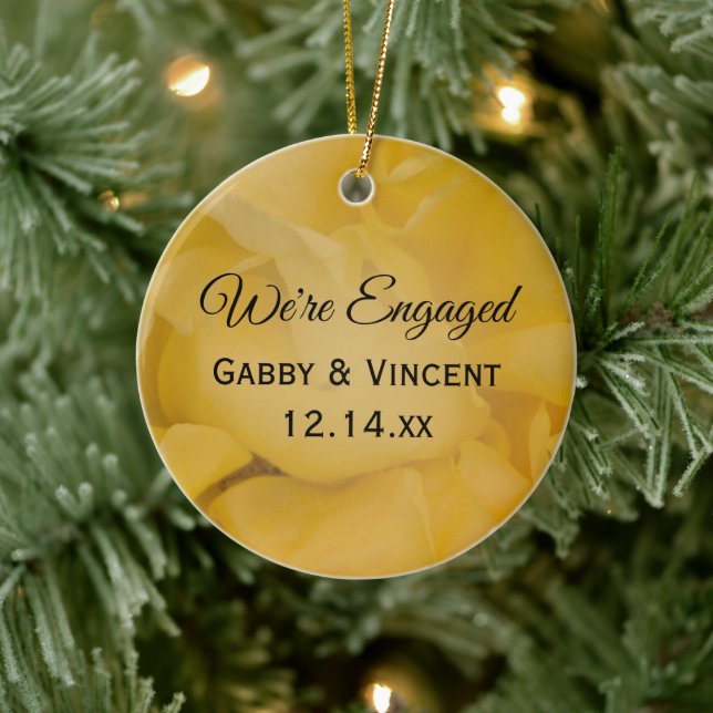 Foto på Förlovningen gul ros Blommigt Julgransprydnad Keramik (Träd)