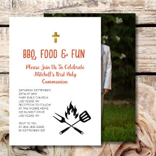 Foto på första Heligan av kommunisionen BBQ Food R Inbjudningar