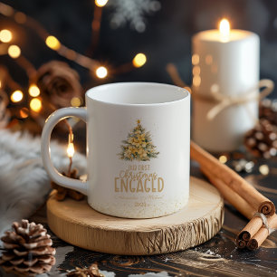 Foto på första julen med guld kaffemugg