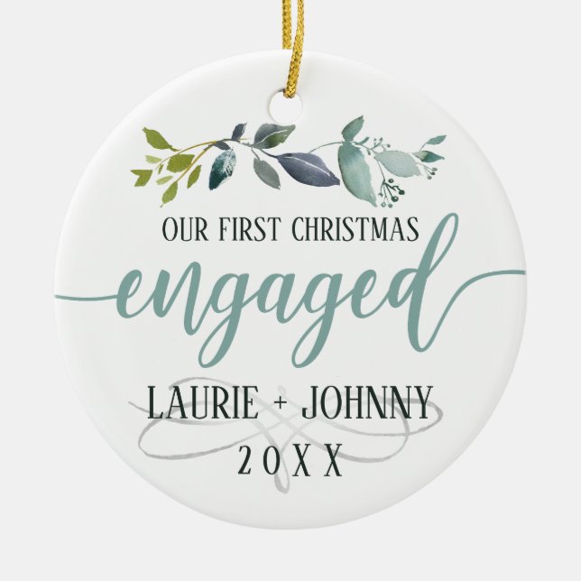 Foto på första julmålade vattenfärgsfärger i Löv Julgransprydnad Keramik (Framsidan)