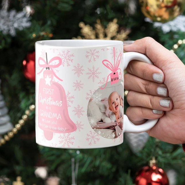 Foto på första rosa av snowflake-profektion vid ju kaffemugg (Skapare uppladdad)