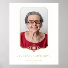 Foto på funktionsmakron för ornamental Snöre, gyll Poster