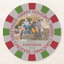 Foto på glad helg anpassningsbar & underlägg namn papper rund