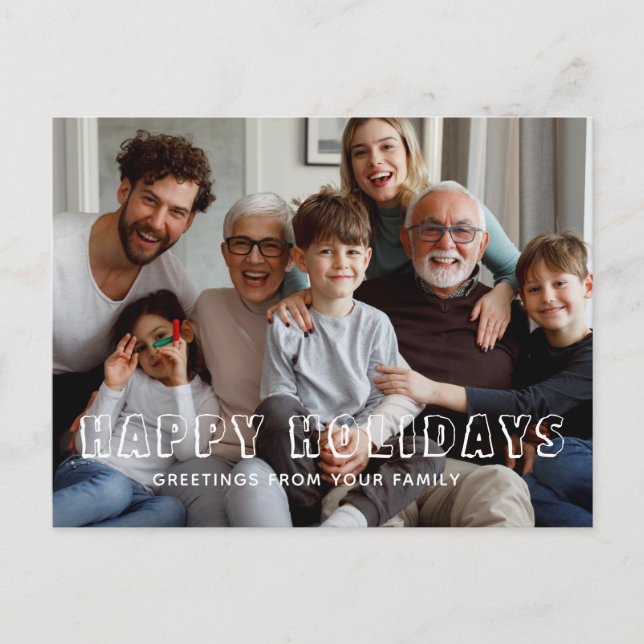 Foto på glad helg Family Script Collage Vykort (Framsida)
