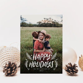 Foto på glad helg Hand plockade Gräs Berries Berri Julkort