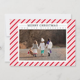Foto på god jul Candy cane Red White Rand Julkort