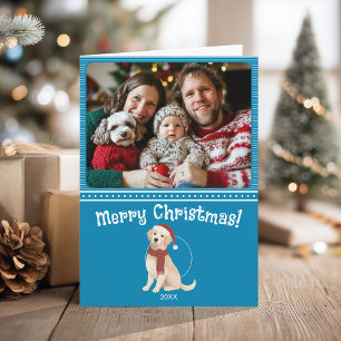 Foto på God jul i Blue Hund Illustration-familjen Kort