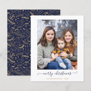 Foto på God jul  i BUDGET Navy Blue Guld Script