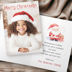 Foto på God jul i färgen Cute Santa Helgkort