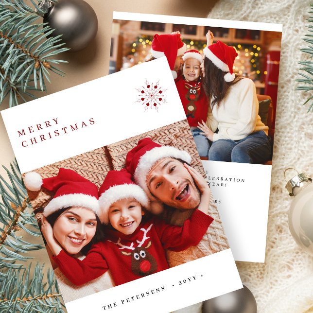 Foto på god jul med minimal modern typografi julkort (Skapare uppladdad)