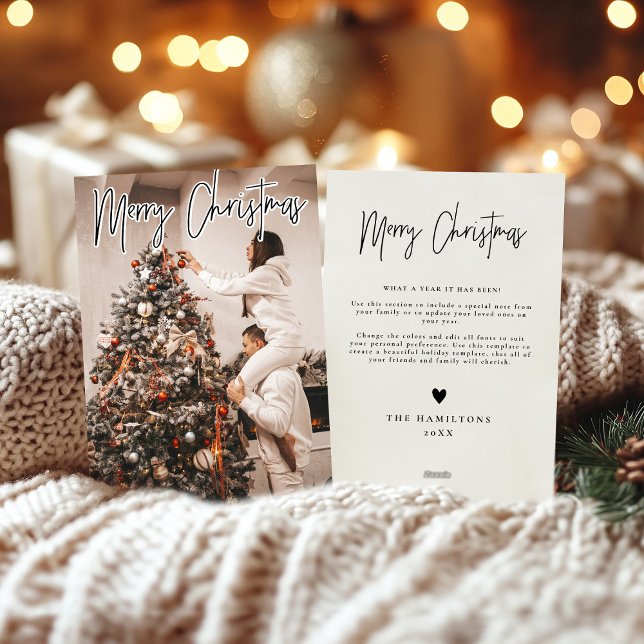 Foto på god jul Modern Minimalist Card-mörk Inbjudningar (Skapare uppladdad)