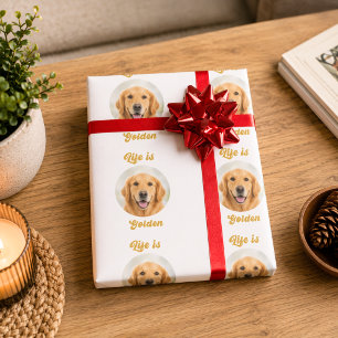 Foto på Golden Retriever hund Livet är Gyllene Presentpapper