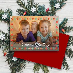 Foto på Gräns "Season's Greetings", grafisk Blommi Julkort