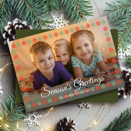 Foto på Gräns "Season's Greetings", grafisk Blommi Julkort