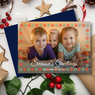 Foto på Gräns "Season's Greetings", grafisk Blommi Julkort