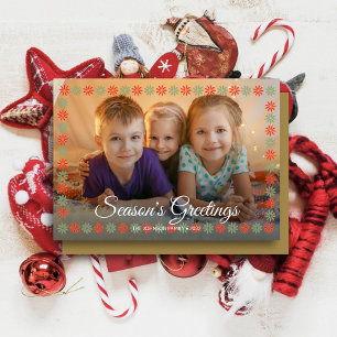 Foto på Gräns "Season's Greetings", grafisk Blommi Julkort