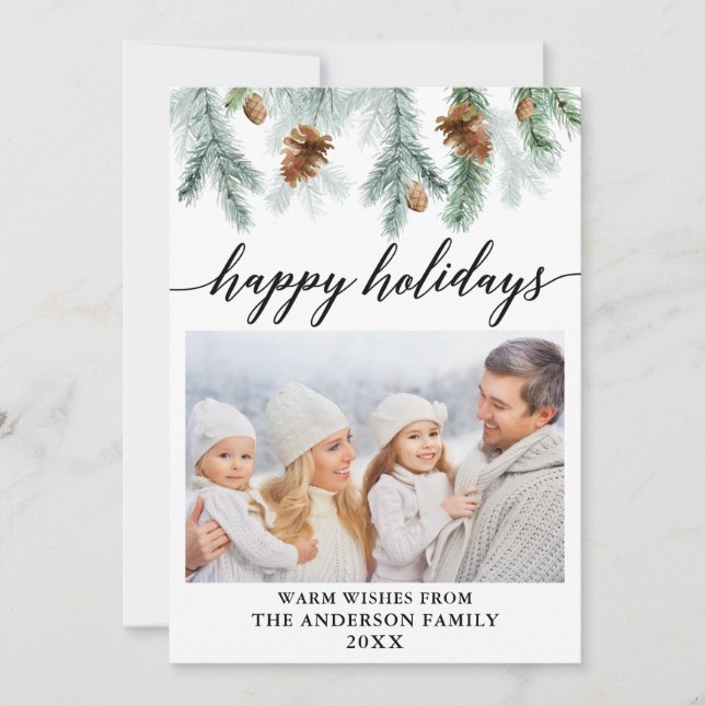 Foto på Gräs-koner för vattenfärg i kalligrafi Julkort (Framsida)