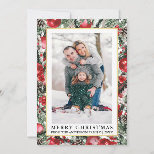 Foto på Gräs Red-julprydnadsföremål Julkort