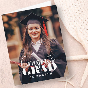 Foto på gratulerar Grad Modern Simple Script Anpas Kort