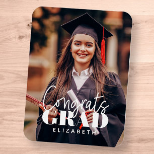 Foto på gratulerar Grad Modern Simple Script Anpas Magnet