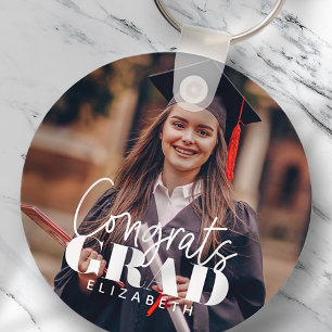 Foto på gratulerar Grad Modern Simple Script Anpas Nyckelring