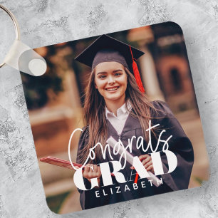 Foto på gratulerar Grad Modern Simple Script Anpas Nyckelring