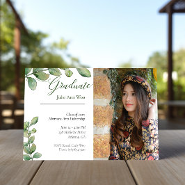 Foto på grönska för examen meddelande