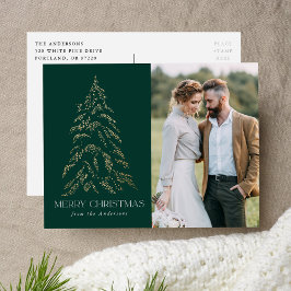 Foto på Grönt God jul  för mousserande vinter Gräs Helg Vykort