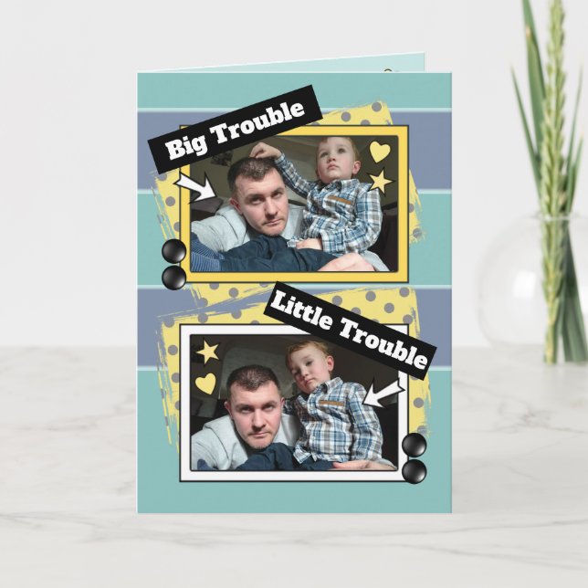 Foto på grönt och gult till pappa och mig kort (Framsida)