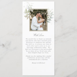 Foto på grönten bröllop program