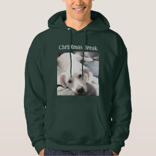 Foto på Grönten Cute Hund Julbryggning Hoodie
