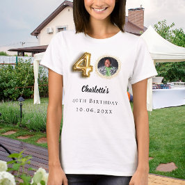 Foto på guld på 40-årsdagen t shirt