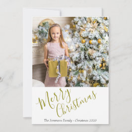 Foto på Guld-skript i Festive Elegant God jul Julkort