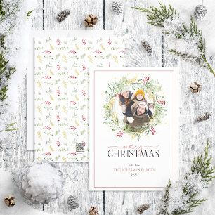 Foto på guld Winter Greenery Wandey God jul (Winte Julkort