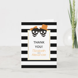 Foto på Halloween döskallar rand bröllop Tack Kort