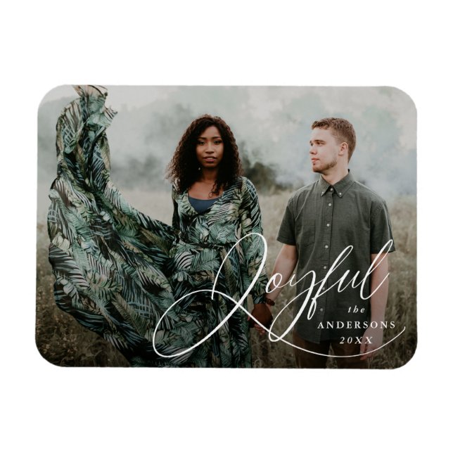 Foto på Helgdag glatt Elegance Script Magnet (Horisontell)