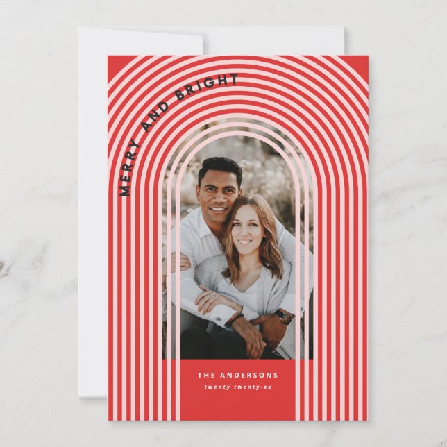 Foto på helgdag Modern färgstark geometrisk abstra Julkort (Framsida)