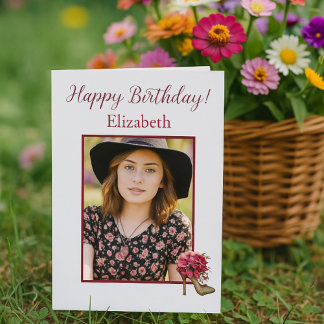 Foto på hög häl i grattis på födelsedagen kort