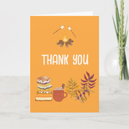 Foto på höst löv babydusch i mer campfire tack kort